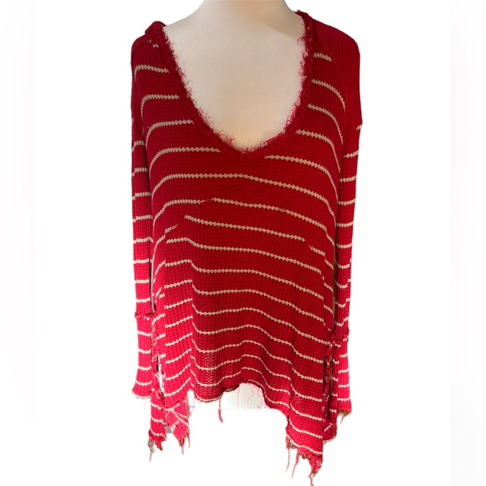 Free People Striped Waffle Knit Thermal - Medium